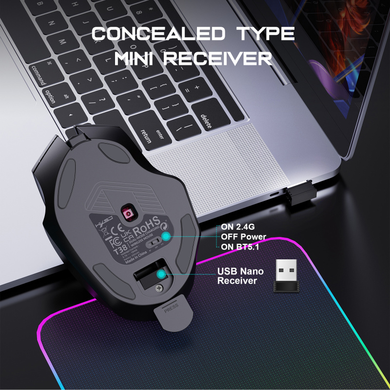 2.4G+BT5.1 Dual-Mode Wireless Mouse